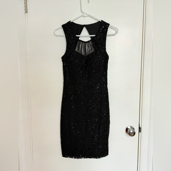 Black Sequin Cocktail Dress - Picture 1 of 4